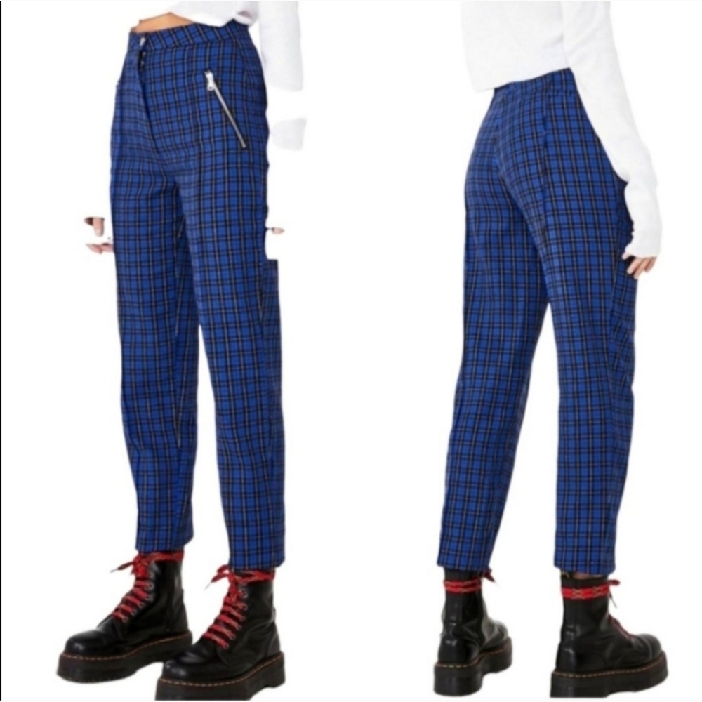 Tiger Mist Plaid High Rise Slim Leg Dolls Kill Pants